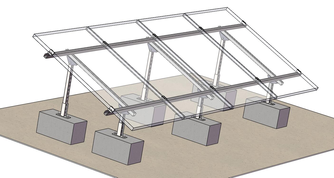 نظام تركيب الطاقة الشمسية ذو السقف المسطح