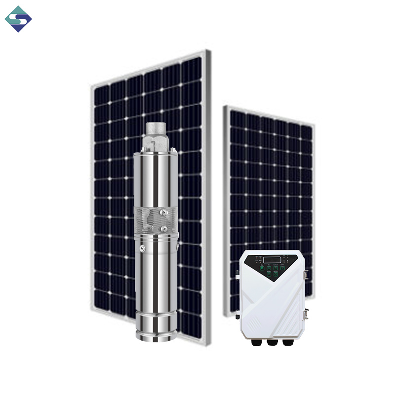 ارتفاع ضغط الري 2 بوصة تعمل بالطاقة الشمسية مضخة غاطسة المياه العميقة